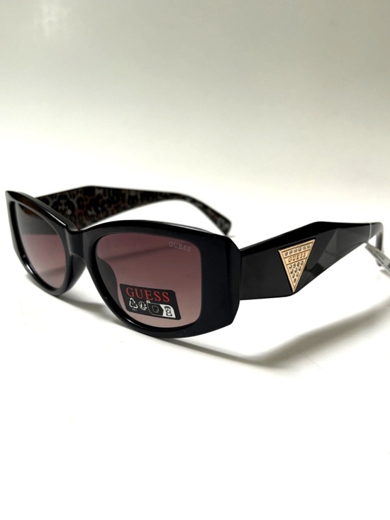 New GUESS Slim Geo Sunglasses GO00086 Acetate Black Gold Logo Rhinestone main image 7